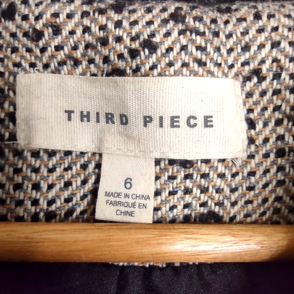 Anthropologie "Third Piece"  Black & White Pea coat, EUC - Picture 3 of 8